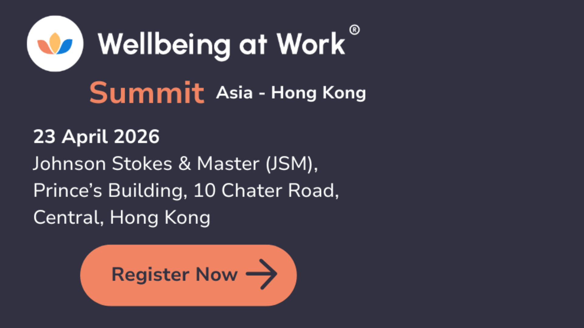 Wellbeing at Work Summit Asia 2026 – Hong Kong